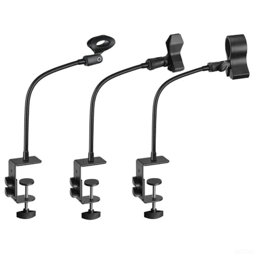 Flexibler Mikrofonhalter mit Schwanenhals und Klemme für Radio- und Live-Broadcast-Anwendungen (28–40 mm Durchmesser Mikrofon) von Manillefu