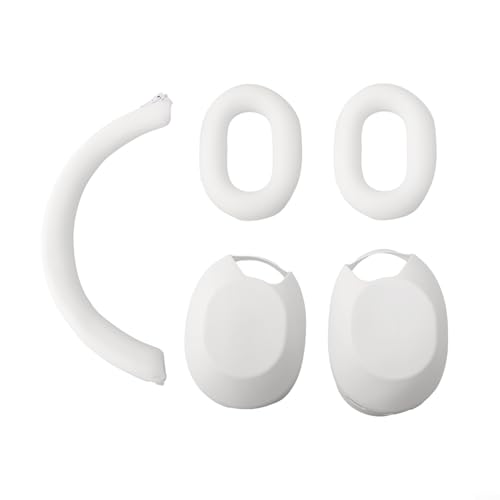 Gepolstertes Silikonhüllen-Set passt nahtlos auf Ihre wertvollen Kopfhörer für Sony WH 1000 5 (weiß) von Manillefu