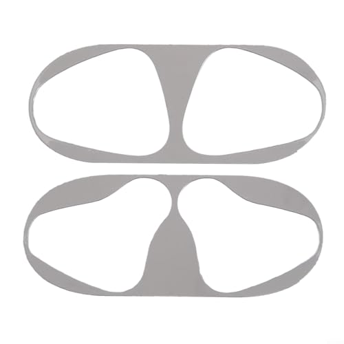 Innovative Metall-Staubschutz-Aufkleber für AirPods schützen Ihre Ohrhörer vor Schmutz und Dreck (für Airpods 1/2 Generation Silber) von Manillefu