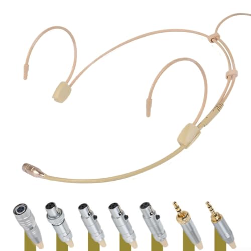Manillefu Headset-Mikrofon, hängende kabellose Bodypack-Sender, einzelnes Ohrhörer-Mikrofon für Live-Streaming, Unterricht mit 6 Typen (M) von Manillefu