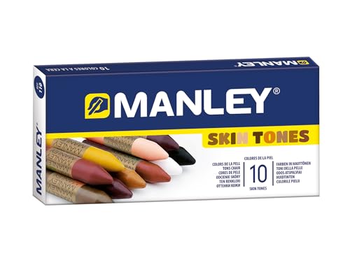 Manley – Karton mit 10 Wachsen | Farbvielfalt | Kreativität ohne Grenzen | Hauttöne (Hautfarben) | Für jedes Alter von Manley