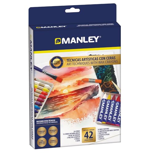 Manley künstlerische Techniken Set mit Buntstiften 24 Stück | Ideal für angehende Künstler | Aquarellwachse | Manley-Wachse | Entfalten Sie Ihre Kreativität Manley künstlerische Techniken Set mit Buntstiften 24 Stück | Ideal für angehende Künstler | Aquarellwachse | Manley-Wachse | Entfalten Sie Ihre Kreativität von Manley