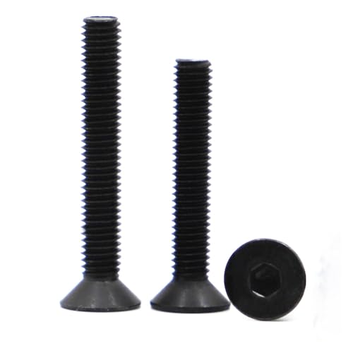 5–50 Stück M2 M2,5 M3 M4 M5 M6 M8 M10 M12 Schwarz Stahl 10,9 Sechskant Innensechskant Flachkopf Senkkopfschraube(Color:40mm,Size:M12 5pc) von Manoud