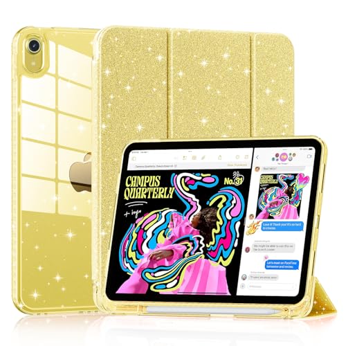 Mansiruyi Schutzhülle für iPad (A16) 11. Generation 27,9 cm (11 Zoll) 2025/iPad 10. Generation 2022, iPad 11. / 10. Generation, ultradünn, dreifach faltbar, Hybrid-Hülle mit Stifthalter, automatischer von Mansiruyi
