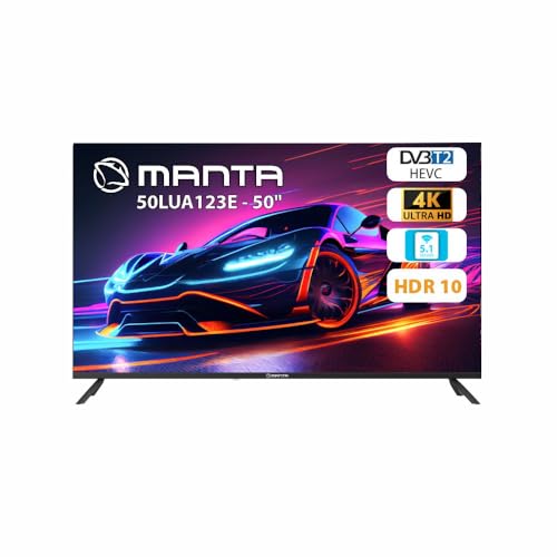 Manta Immersive Fernseher 50 Zoll Smart TV 4K UHD - HDMI 2.0, USB, Netflix, YouTube, Hotel Mode – Android Smart TV LED 4k Fernseher mit Wi-Fi - Rahmenlos - 50LUA123E von Manta