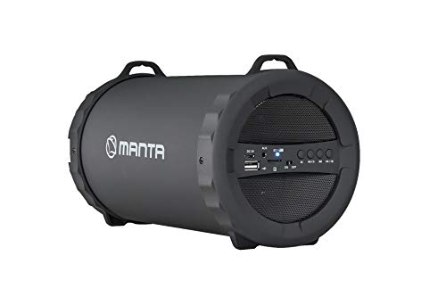 Manta Portable Bluetooth Lautsprecher - Tragbarer - Party Lautsprecher 4x5W - Bluetooth 5.0 Reichweite bis zu 10m - FM/USB/Micro SD-Karte/AUX-in - 1,3kg - mit tragbarem Trageriemen - SPK204FM von Manta