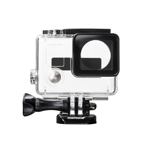 Mantona 21038 Gehäuse (für GoPro Hero 3+/4, transparente Skeleton Ausführung mit offenen Seiten und Befestigungsadaptern) von Mantona