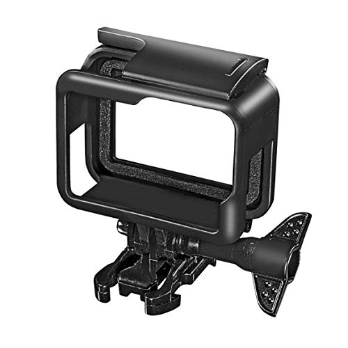 Mantona 21451 Comfort Frame für GoPro Hero, Befestigungsrahmen, Actioncam, Inkl. Schnellspann Halter, Linsenschutz Kappe und Schutzscheibe, Black, Silver, White von Mantona