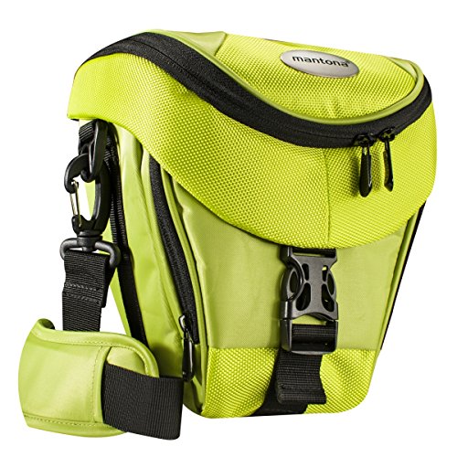 Mantona Colt Kameratasche - Universaltasche inkl. Schnellzugriff, Staubschutz, Tragegurt und Zubehörfach, geeignet für DSLM und DSLR Kameras, hellgrün von Mantona