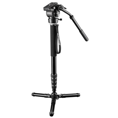 Mantona Dolomit Mono Einbeinstativ 3/8 Zoll Arbeitshöhe=67 - 197cm Schwarz inkl. Tasche von Mantona
