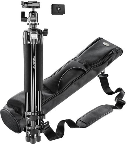 Mantona Dreibeinstativ 3/8 Zoll Arbeitshöhe=35 - 144cm Schwarz Kugelkopf Mantona Dreibeinstativ 3/8 Zoll Arbeitshöhe=35 - 144cm Schwarz Kugelkopf von Mantona