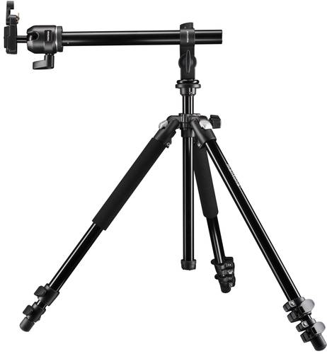 Mantona Dreibeinstativ 3/8 Zoll Arbeitshöhe=60 - 157cm Schwarz inkl. Tasche, 3D-Neiger, Kugelkopf Mantona Dreibeinstativ 3/8 Zoll Arbeitshöhe=60 - 157cm Schwarz inkl. Tasche, 3D-Neiger, Kugelkopf von Mantona