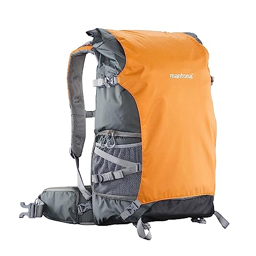 Mantona Kamerarucksack elementsPro 50 - Professioneller Outdoor-Kamerarucksack mit anpassbaren Innenfächer, viel Stauraum für 2 Kameras und Zubehör, Laptop bis 15 Zoll, inkl. abnehmbarer Regenhülle von Mantona