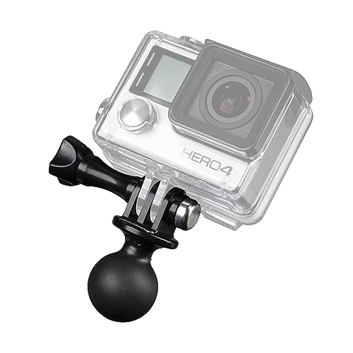 Mantona RAM Befestigungsadapter (für GoPro Hero 11 10 9 8 7 6 5 4 3+ 3 2 1, Session und andere kompatible Action Cams, RAM Kugelkopfhalter für Aktionkameras) von Mantona