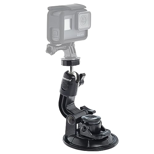 Mantona Saugnapfhalterung 1-Bein Grösse XL (9cm Saugnapf, für GoPro Hero 11 10 9 8 7 6 5 4 3+ Session und andere kompatible Action Cams) von Mantona