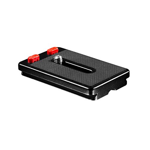 Mantona Schnellwechselplatte (Aluminium mit Gummierung, Abmessungen 70 x 44 x 11 mm, inkl. Befestigungsschraube (1/4 Zoll), geeignet für SG-350) schwarz von Mantona