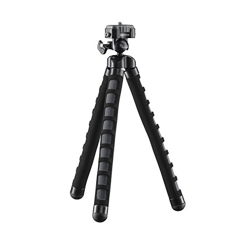 Mantona kaleido Flex leichtes Flex Stativ (mit hochwertigem 360° Kugelkopf, geeignet für Digital und Videokameras, Smartphones und Action Cams) deep grey von Mantona