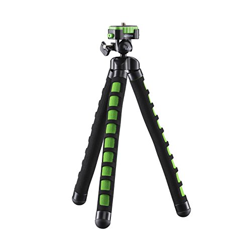 Mantona kaleido Flex leichtes Flex Stativ (mit hochwertigem 360° Kugelkopf, geeignet für Digital und Videokameras, Smartphones und Action Cams) lime green von Mantona