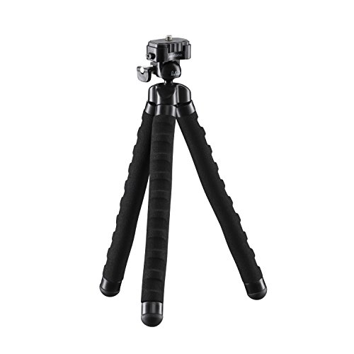 Mantona kaleido Flex leichtes Flex Stativ (mit hochwertigem 360° Kugelkopf, geeignet für Digital und Videokameras, Smartphones und Action Cams) night black von Mantona