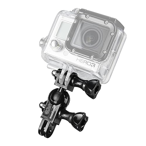 Mantona mini Kugelkopf - für GoPro Hero 11 10 9 8 7 6 5 4 3+, Session und andere kompatible Action Cams von Mantona