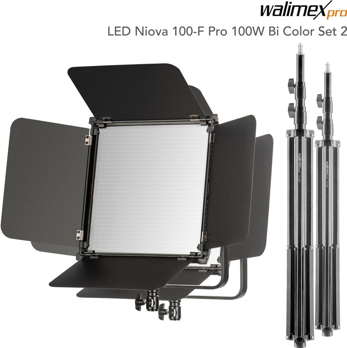 Walimex pro LED Niova 100-F Pro 100W Bi Color Set2 (23217) von Mantona