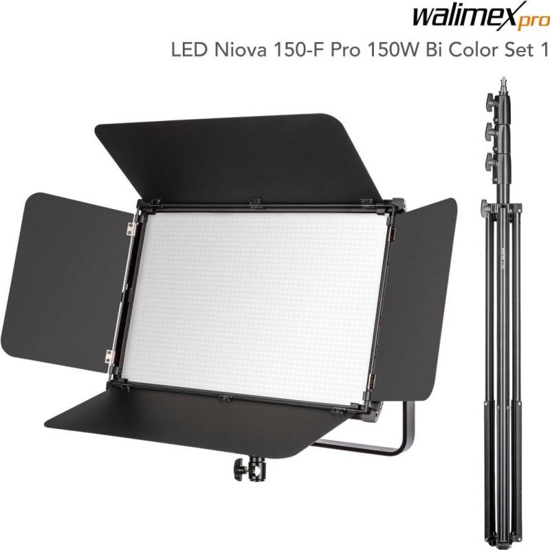 Walimex pro LED Niova 150-F Pro 150W Bi Color Set1 (23220) von Mantona