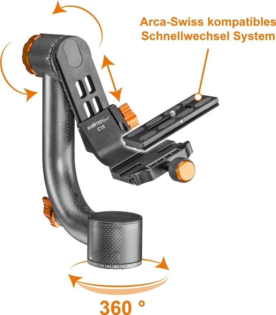 walimex pro Gimbal Head C15 Karbon (21962) von Mantona