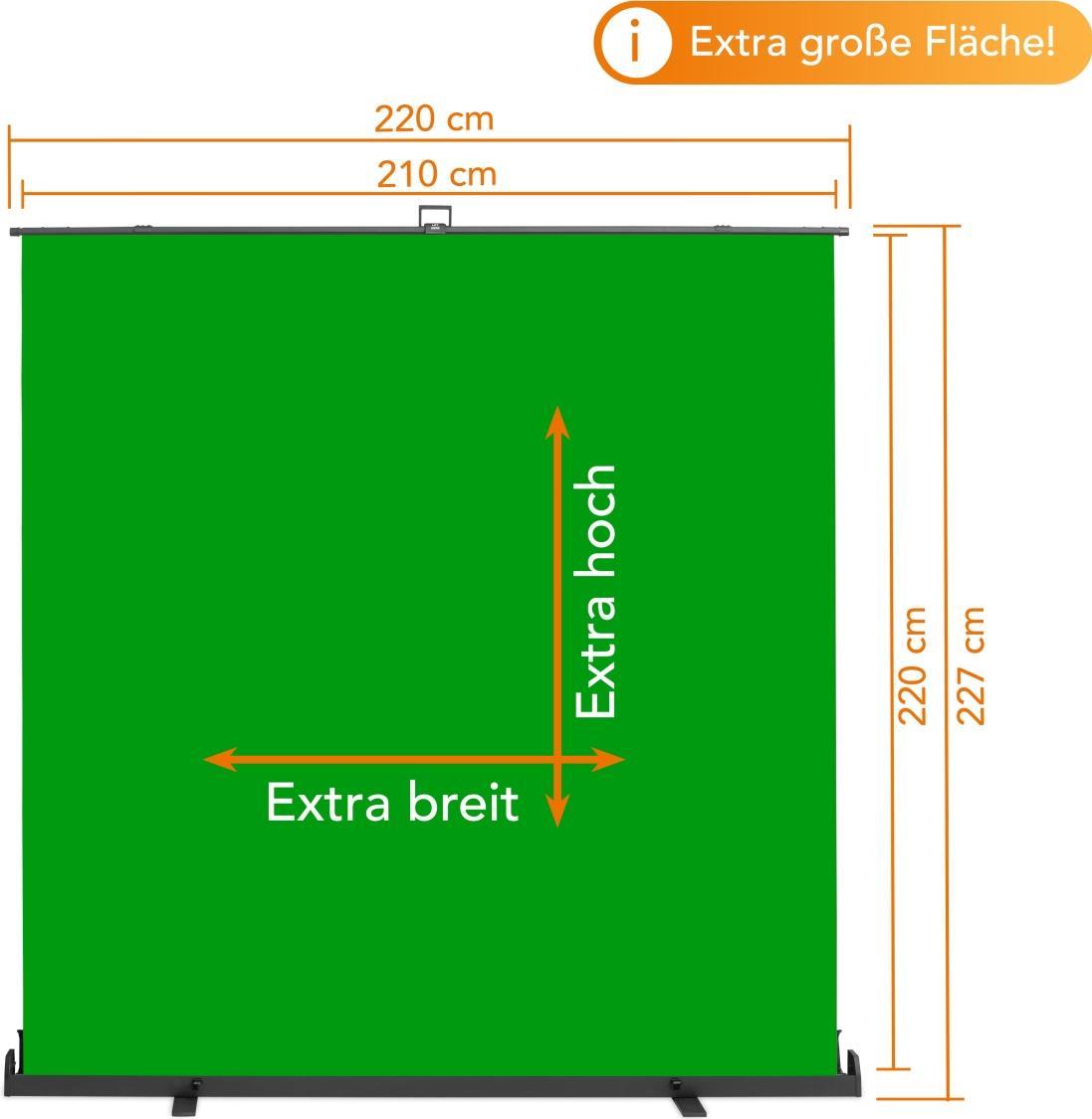 walimex pro Roll-up Panel Hintergrund 210x220cm grün (23209) von Mantona