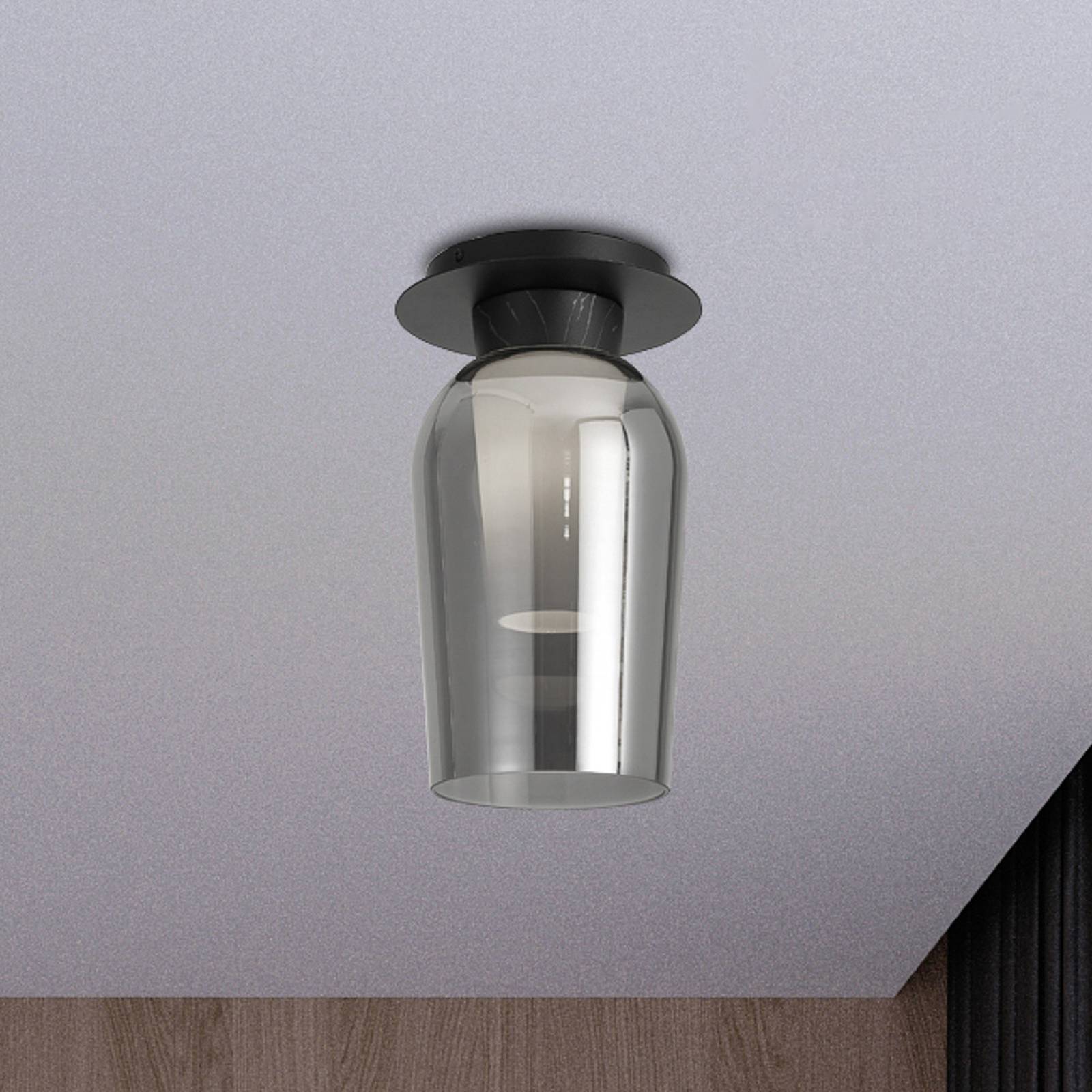 Deckenleuchte Nora, schwarz-chrom, Glas, Metall Deckenleuchte Nora, schwarz-chrom, Glas, Metall von Mantra Iluminación