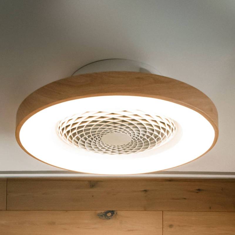 Smart LED-Deckenventilator Tibet, holzfarben, leise, Ø 65 cm von Mantra Iluminación