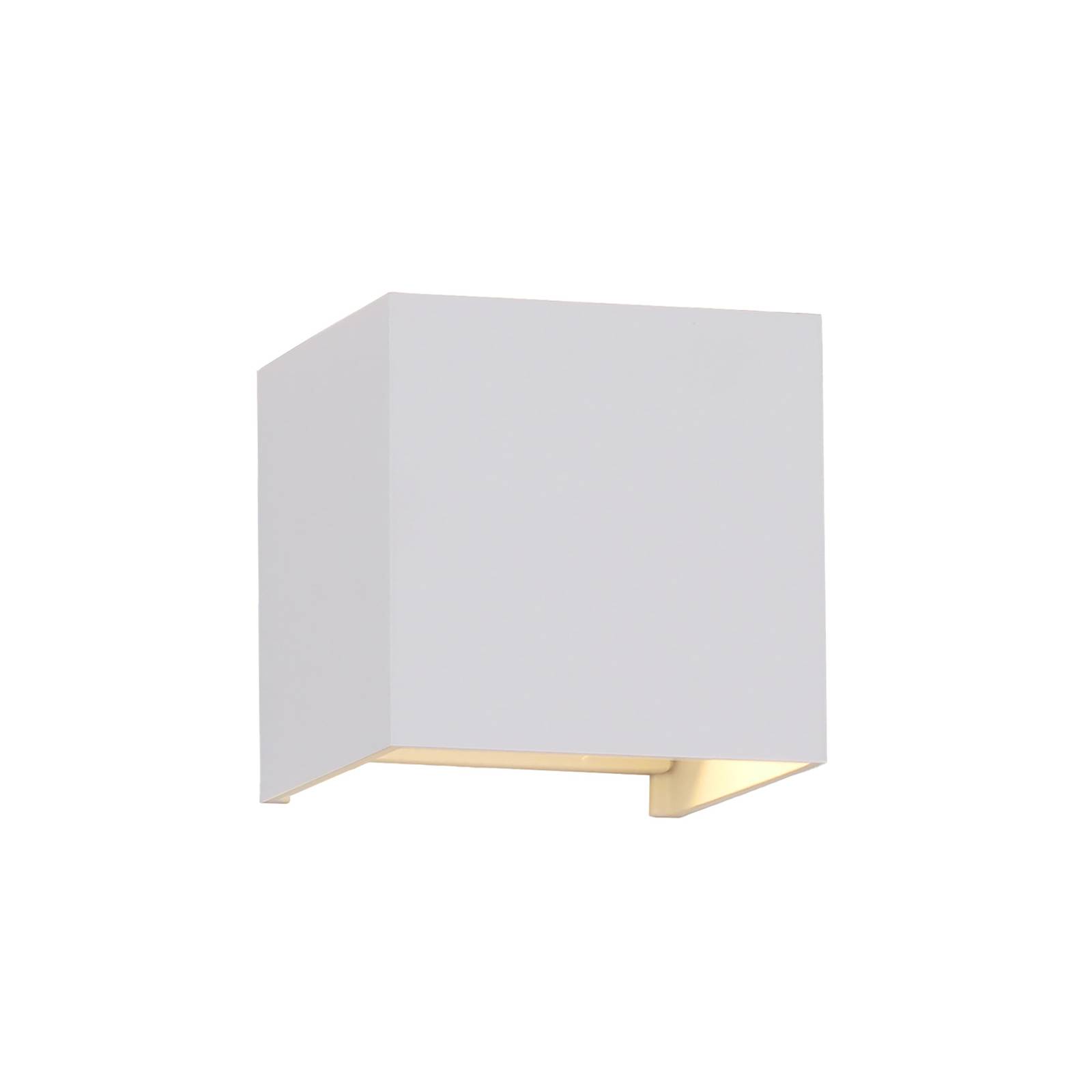 LED-Außenwandleuchte Davos, weiß, eckig, dimmbar, Aluminium LED-Außenwandleuchte Davos, weiß, eckig, dimmbar, Aluminium von Mantra Iluminación