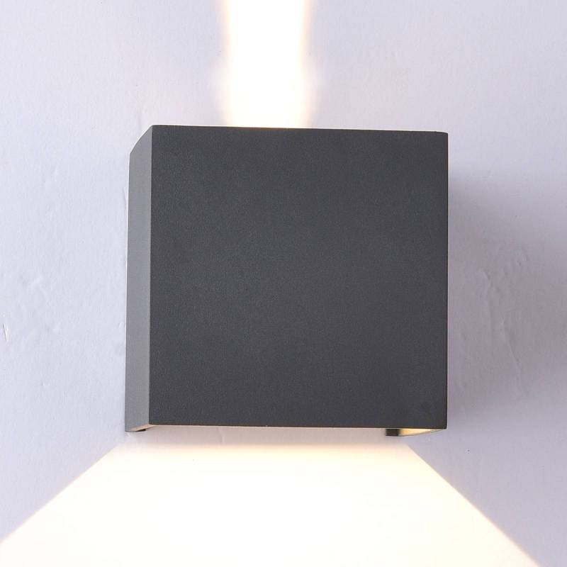 LED-Außenwandleuchte Davos eckig, on/off, dunkelgrau von Mantra Iluminación