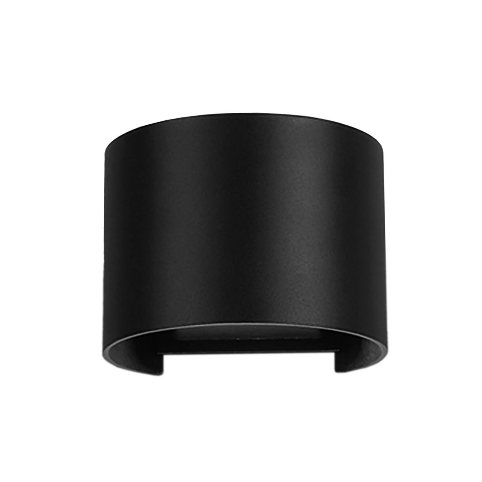 LED-Außenwandleuchte Davos rund, schwarz, dimmbar, Aluminium LED-Außenwandleuchte Davos rund, schwarz, dimmbar, Aluminium von Mantra Iluminación