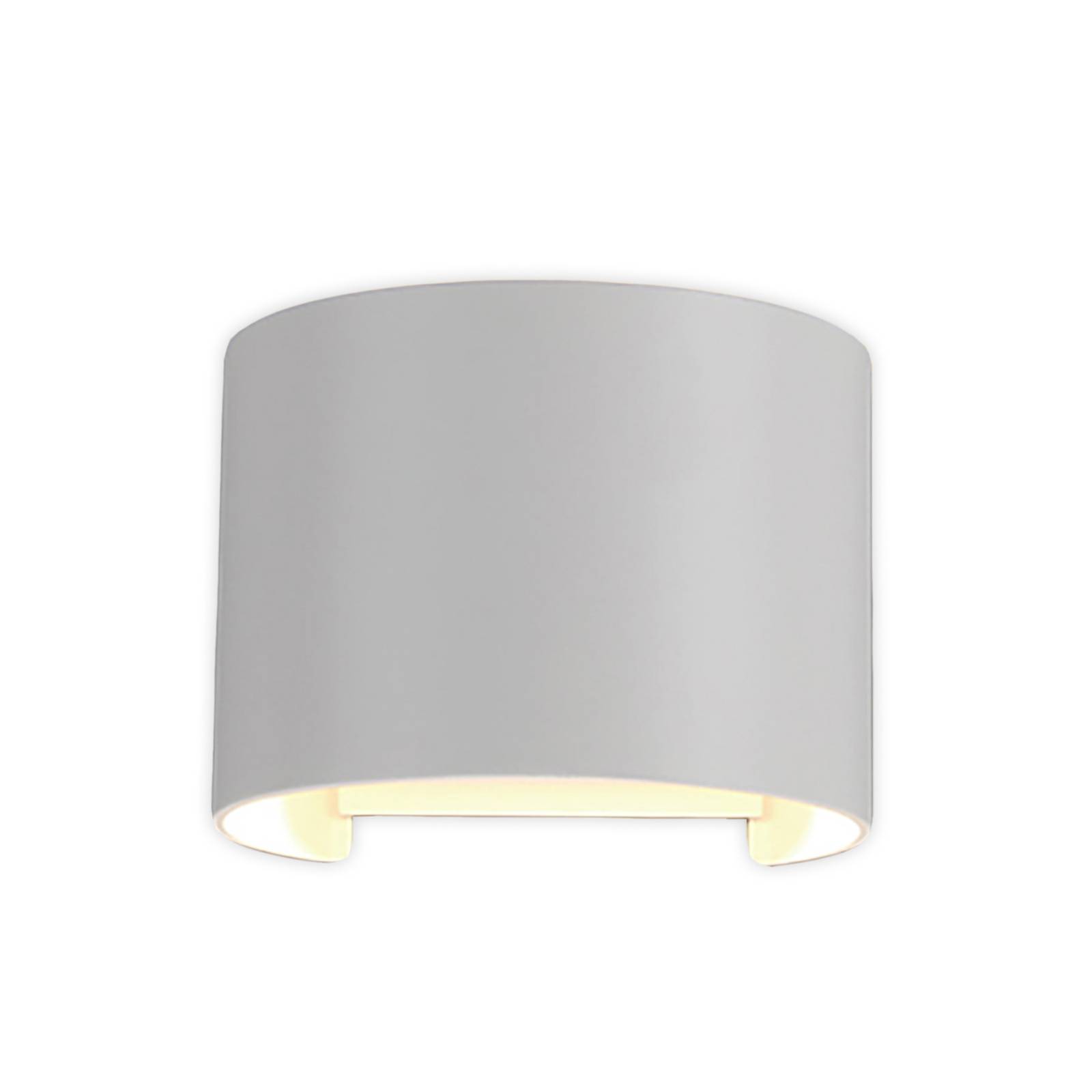 LED-Außenwandleuchte Davos rund, weiß, dimmbar, Aluminium LED-Außenwandleuchte Davos rund, weiß, dimmbar, Aluminium von Mantra Iluminación