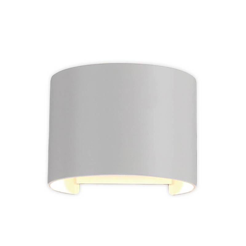 LED-Außenwandleuchte Davos rund, weiß, dimmbar, Aluminium von Mantra Iluminación