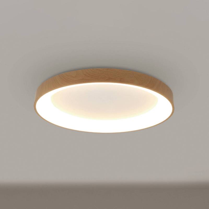 LED-Deckenlampe Niseko II CCT Fernbedienung Ø50cm holzfarben von Mantra Iluminación