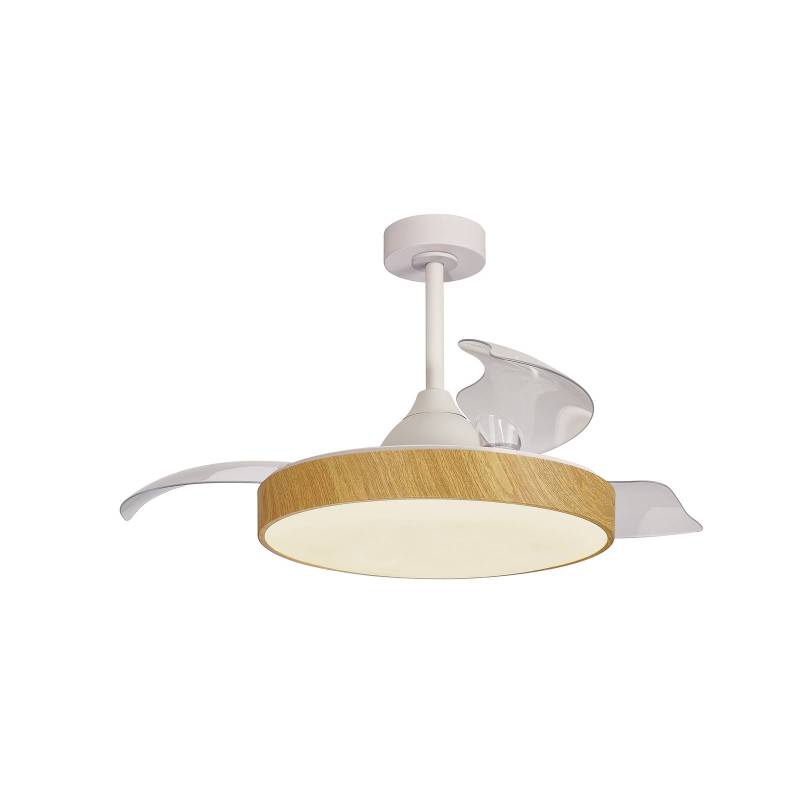 LED-Deckenventilator Alaska Holzdekor DC leise Ø 106 cm CCT von Mantra Iluminación