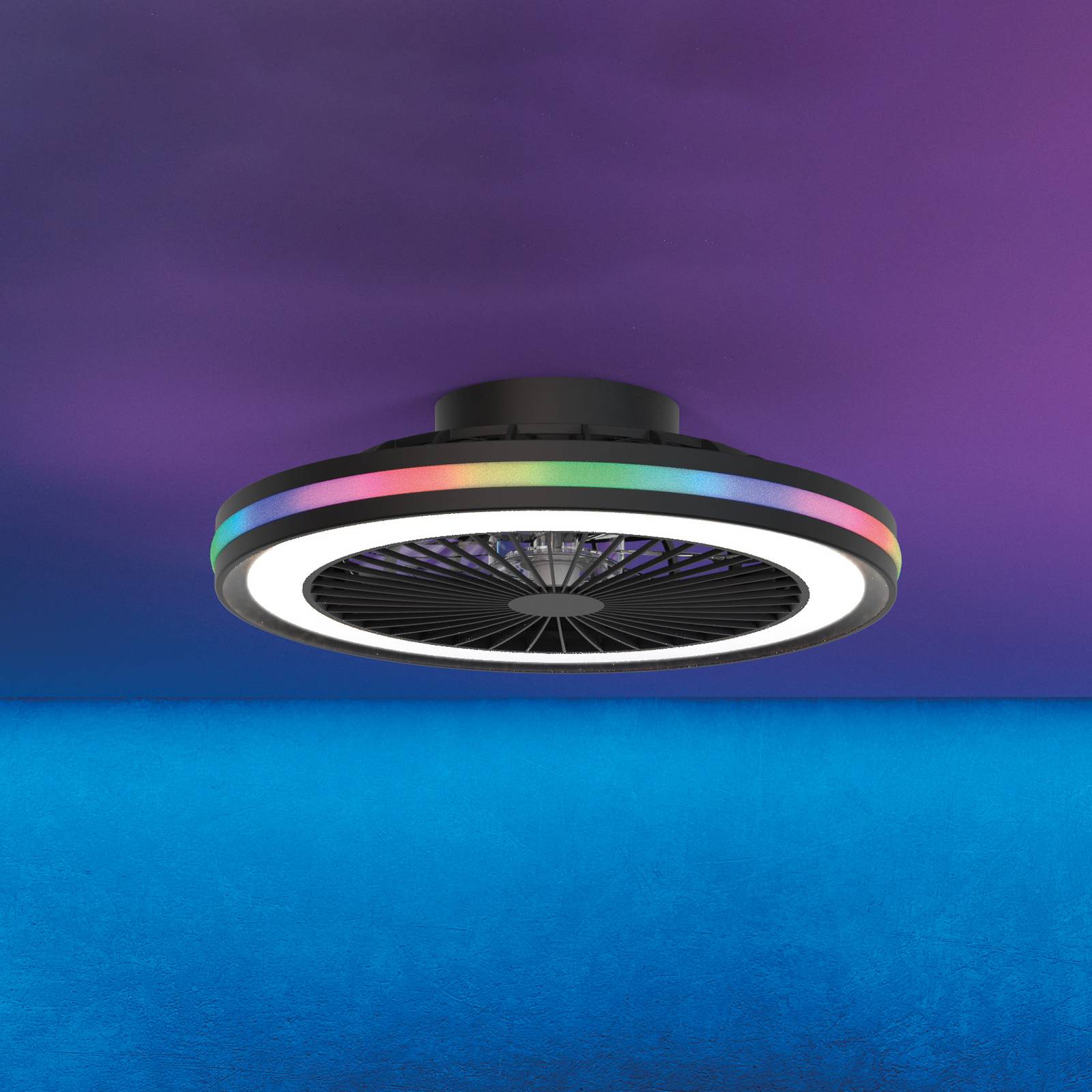 LED-Deckenventilator Gamer schwarz DC leise Ø 47 cm CCT RGB LED-Deckenventilator Gamer schwarz DC leise Ø 47 cm CCT RGB von Mantra Iluminación
