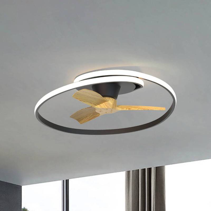 LED-Deckenventilator Ocean schwarz/holz DC leise Ø 78 cm CCT von Mantra Iluminación