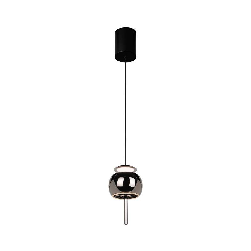 LED-Hängelampe Roller, chrom-schwarz, verstellbar, Zugstange von Mantra Iluminación