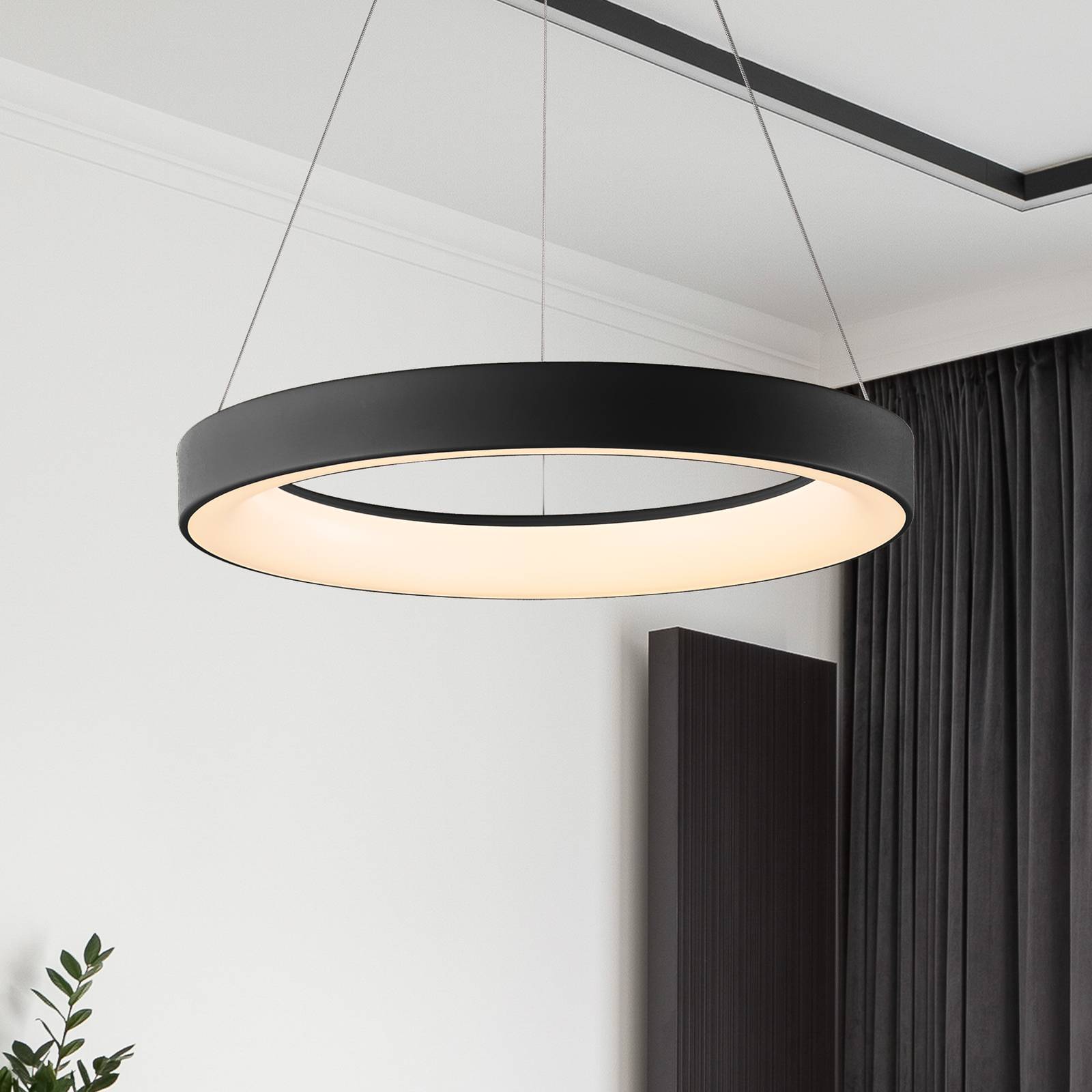 LED-Hängeleuchte Niseko II, Fernbedienung, Ø 38 cm, schwarz LED-Hängeleuchte Niseko II, Fernbedienung, Ø 38 cm, schwarz von Mantra Iluminación