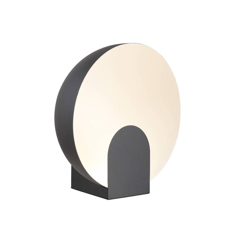 LED-Tischleuchte Óculo, schwarz, Ø 30 cm, Metall, indirekt von Mantra Iluminación