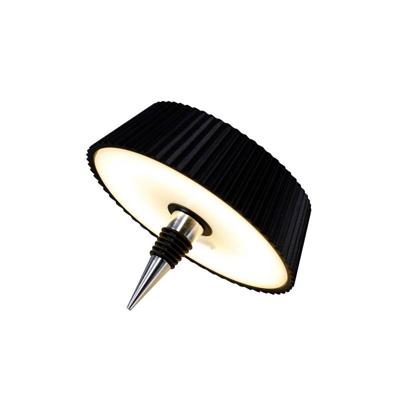 LED-Tischleuchte Relax, schwarz, Flaschenaufsatz, Akku von Mantra Iluminación