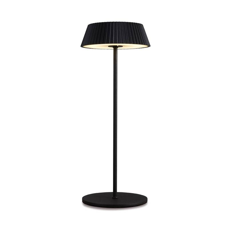 LED-Tischleuchte Relax mit Fuß, schwarz, akkubetrieben, IP54 von Mantra Iluminación