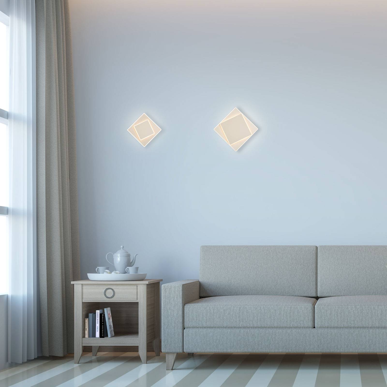 LED-Wandleuchte Dakla, weiß, 28x28 cm von Mantra Iluminación