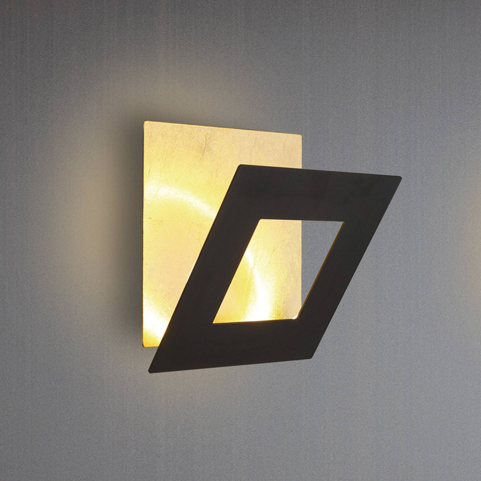 LED-Wandleuchte Dalia, schwarz/gold, 22 x 22 cm, Aluminium LED-Wandleuchte Dalia, schwarz/gold, 22 x 22 cm, Aluminium von Mantra Iluminación