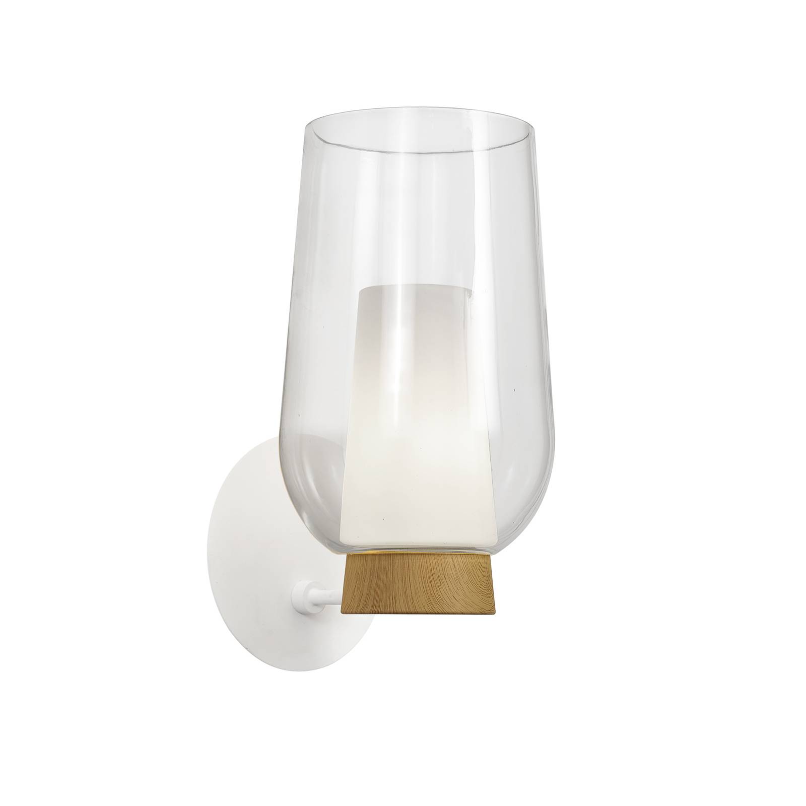 Wandleuchte Nora, weiß-transparent, Glas, Metall Wandleuchte Nora, weiß-transparent, Glas, Metall von Mantra Iluminación