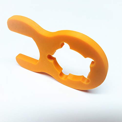 Gasschlüssel für Terrassenheizer, Gasheizer, Gaskanone, Heizstrahler, Gasgrill, Gaskocher, Wohnmobil, Caravan, Camping, Druckminderer, Druckregler (Kompaktschlüssel 5-Flügel, Orange, 1) von MaJoCompTec