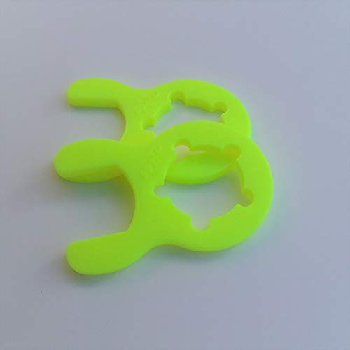 Gasschlüssel für Terrassenheizer, Gasheizer, Gaskanone, Heizstrahler, Gasgrill, Wohnmobil, Caravan, Camping, Druckminderer, Druckregler (Überwurfmutter 5-Flügel, Neon Gelb, 2) von MaJoCompTec