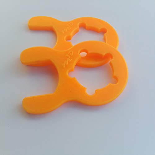 Gasschlüssel für Terrassenheizer, Gasheizer, Gaskanone, Heizstrahler, Gasgrill, Wohnmobil, Caravan, Camping, Druckminderer, Druckregler (Überwurfmutter 5-Flügel, Orange, 2) von MaJoCompTec